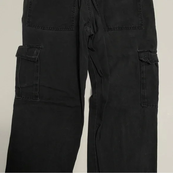 Wrangler Men's Black Cargo Style Pants 32x32 100% Cotton Y2K Grunge Streetwear